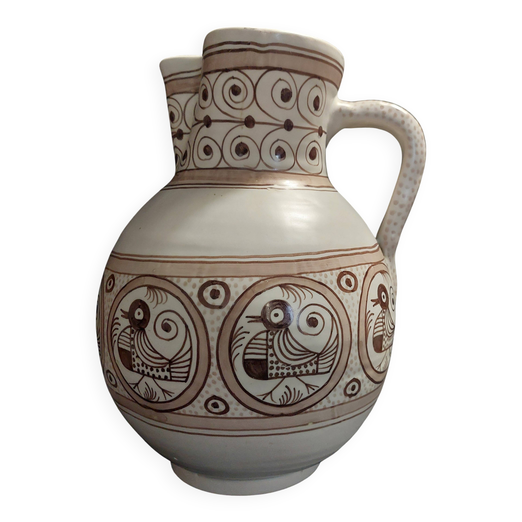 Vintage Talavera ceramic pitcher vase jug 20th century