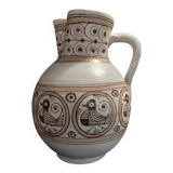 Vintage Talavera ceramic pitcher vase jug 20th century