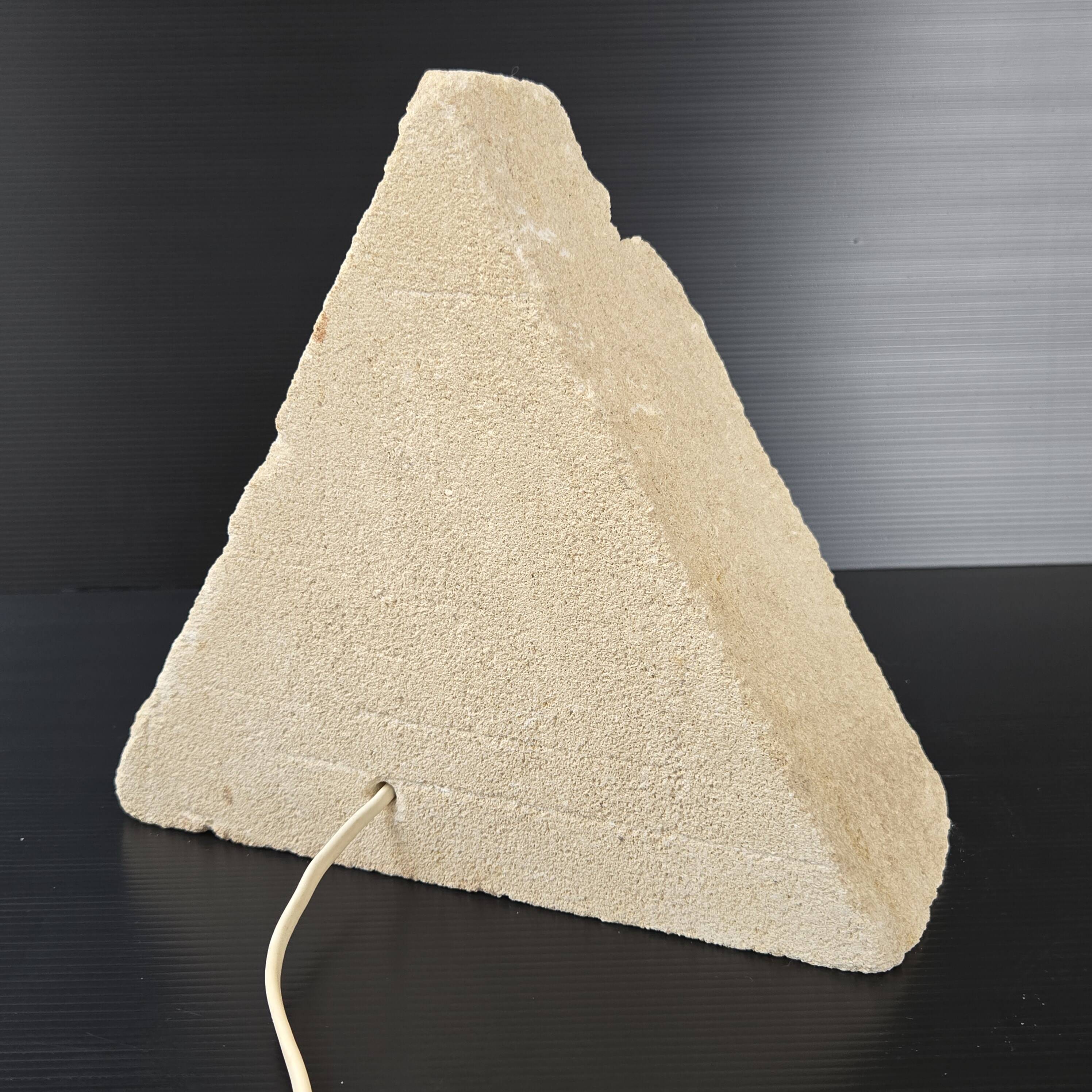 Vintage stone pyramid lamp 1970