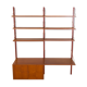Teak wall unit 6 shelves with desk and cabinet