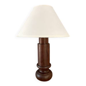 Lampe bois, câble tissu - coton