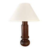 Wooden lamp, fabric cable 2M, cotton shade