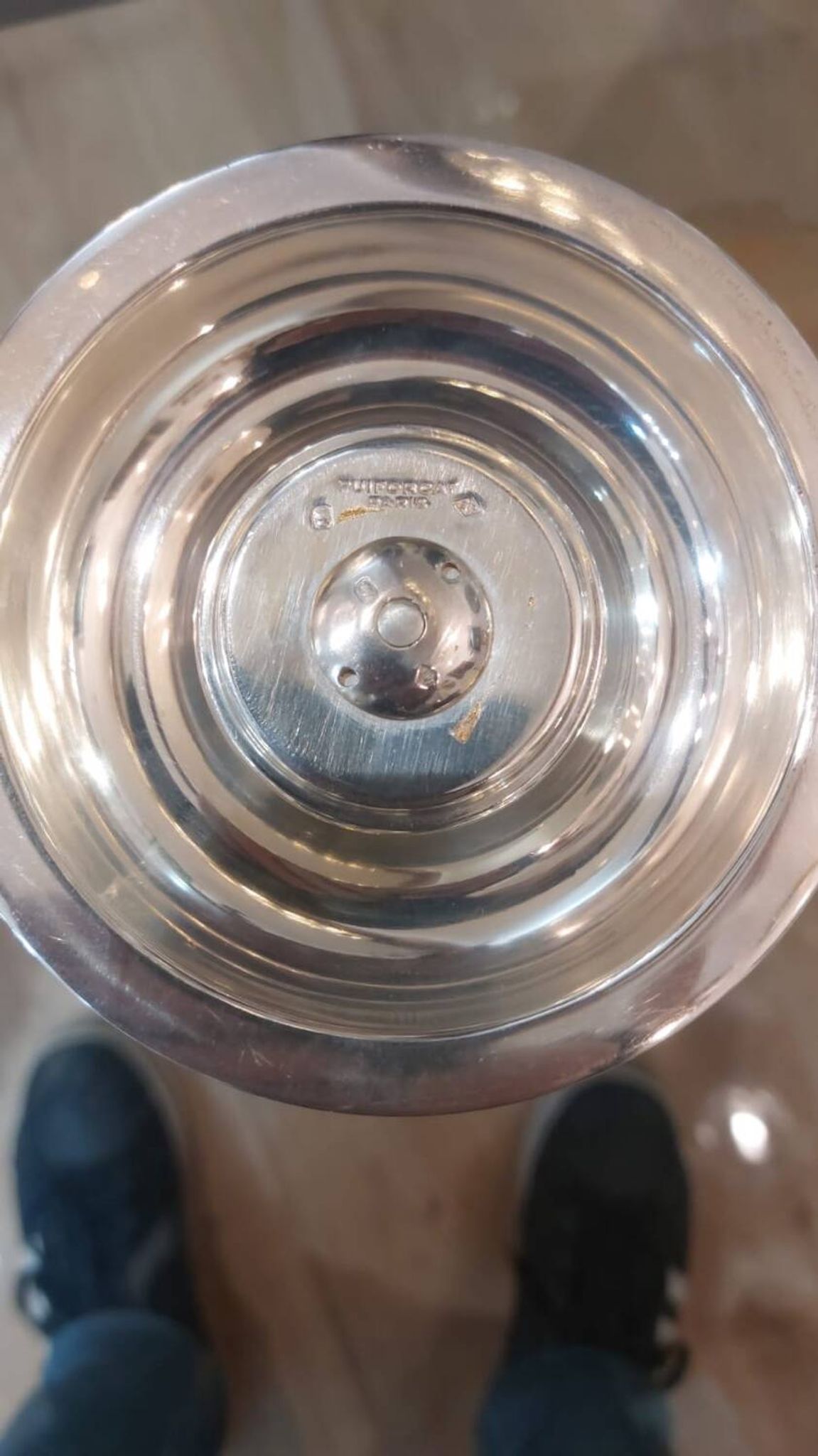 JEAN-EMILE PUIFORCAT - ART DECO CUP IN STERLING SILVER & VERMEIL MINERVE