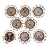 Set of 8 wicker coasters and butterflies