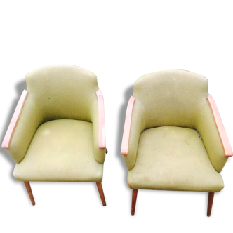 Paire d'authentiques fauteuils haute gamme design scandinave, années 60