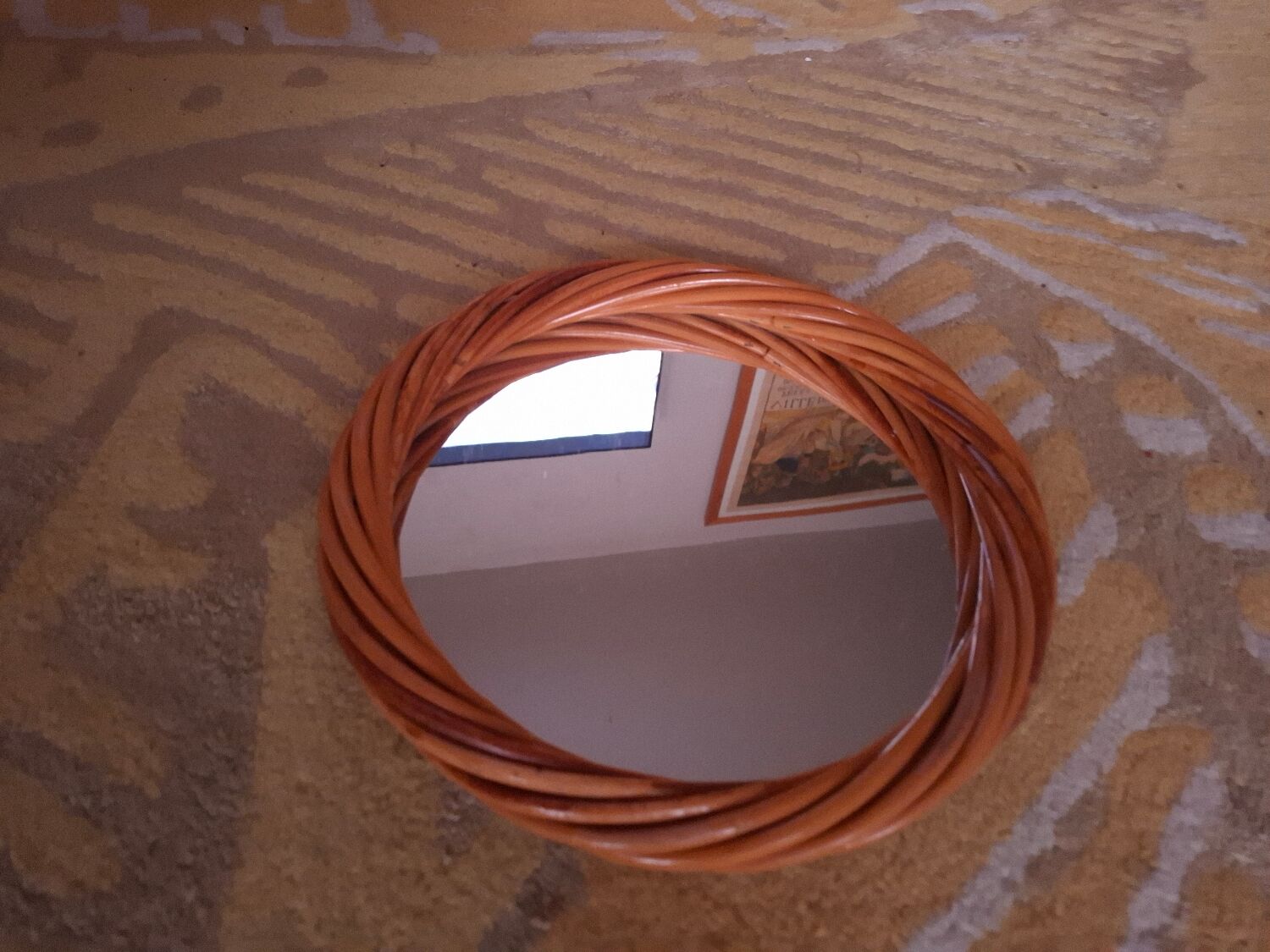Vintage rattan mirror