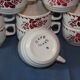9 cups vintage Café Mars - stencil décor