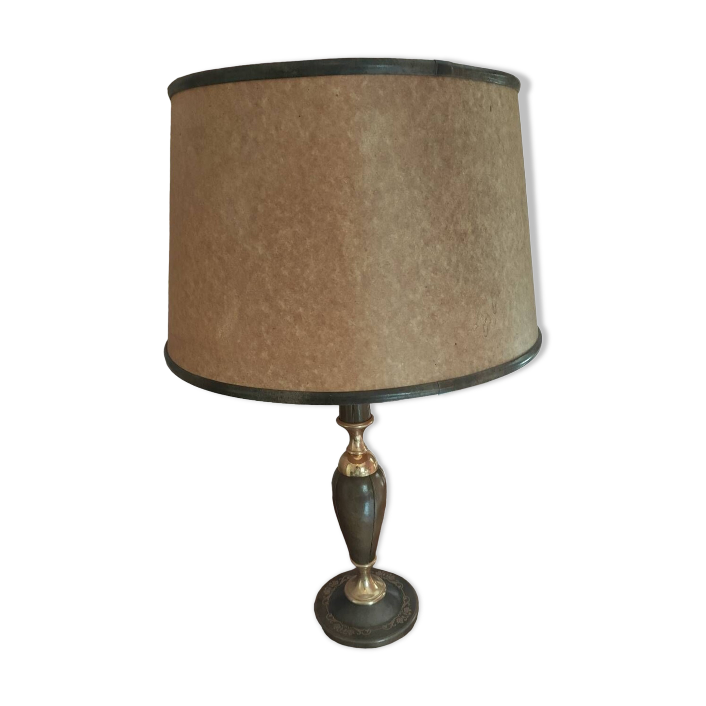 Le Tanneur leather and brass desk lamp