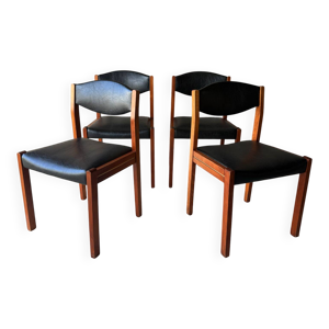 Chaises scandinave vintage - simili cuir