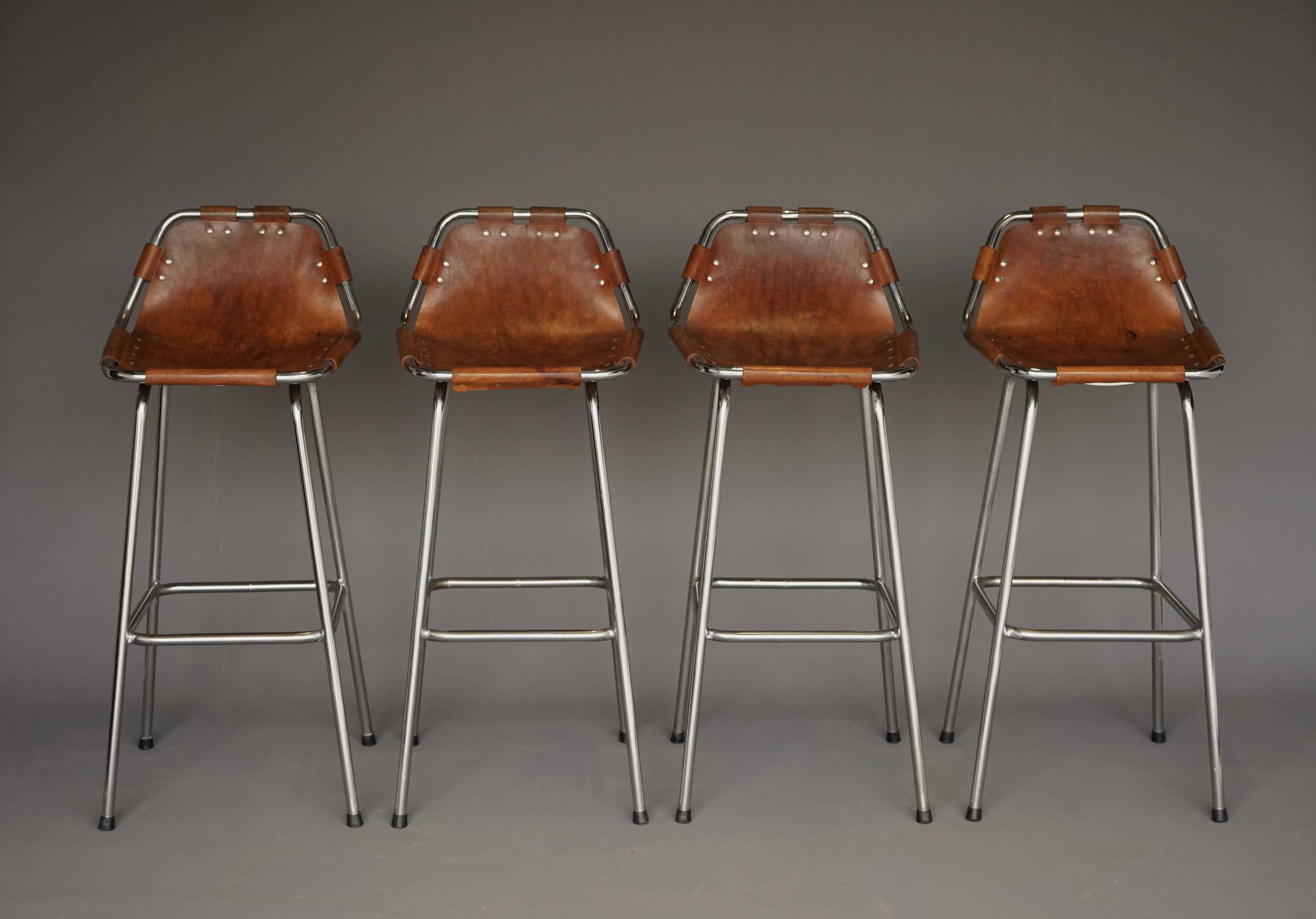 Tabourets de bar attribués à Dal Vera pour Charlotte Perriand / Les Arcs, années 1960