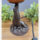Antique Art Deco lamp – Seal in metal and globe ball in glass paste