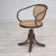 1950s, swivel armchair, bent wood, furniture mesh.