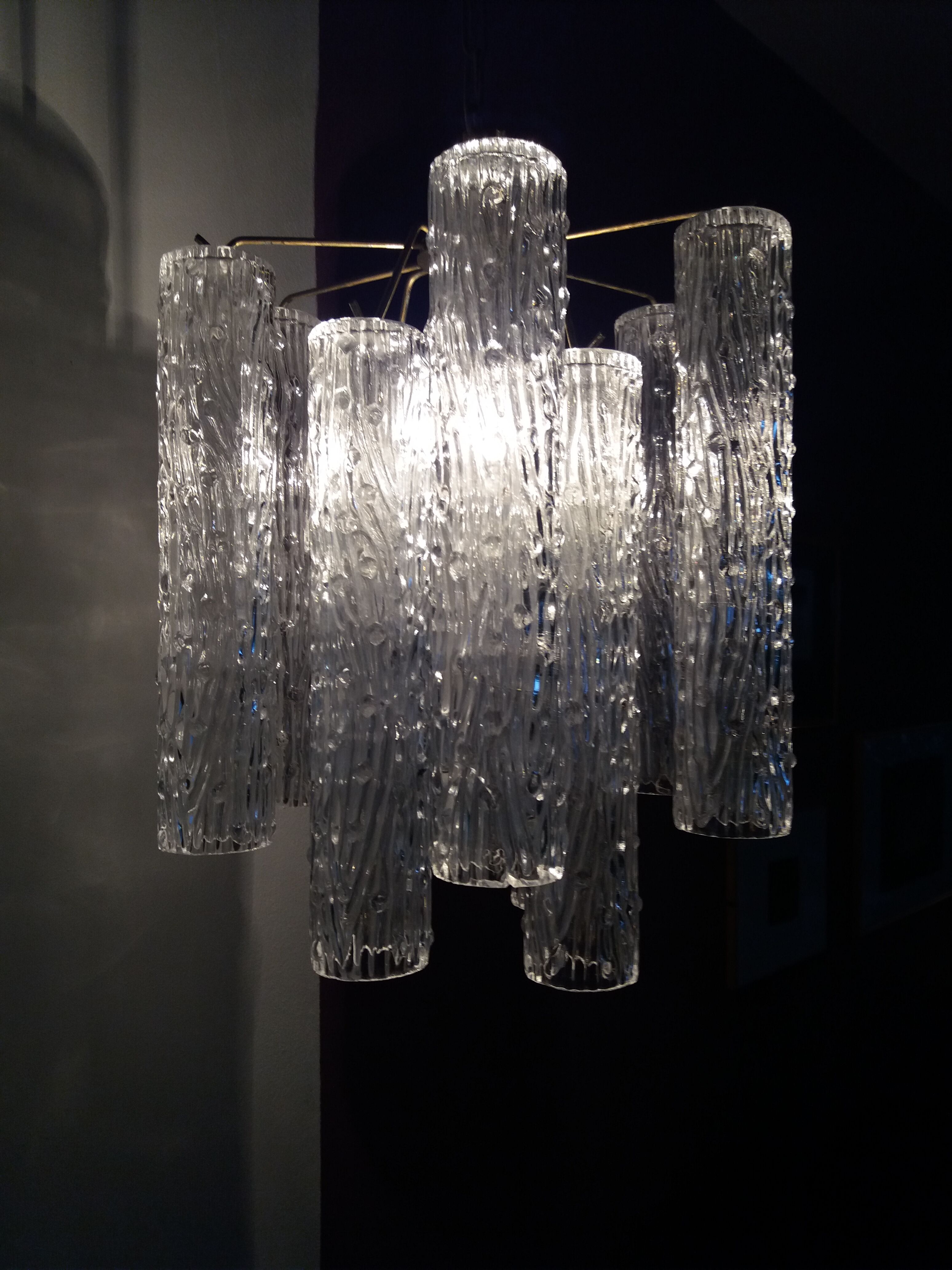 Murano glass chandelier "Tronchi" style 60's Venini style