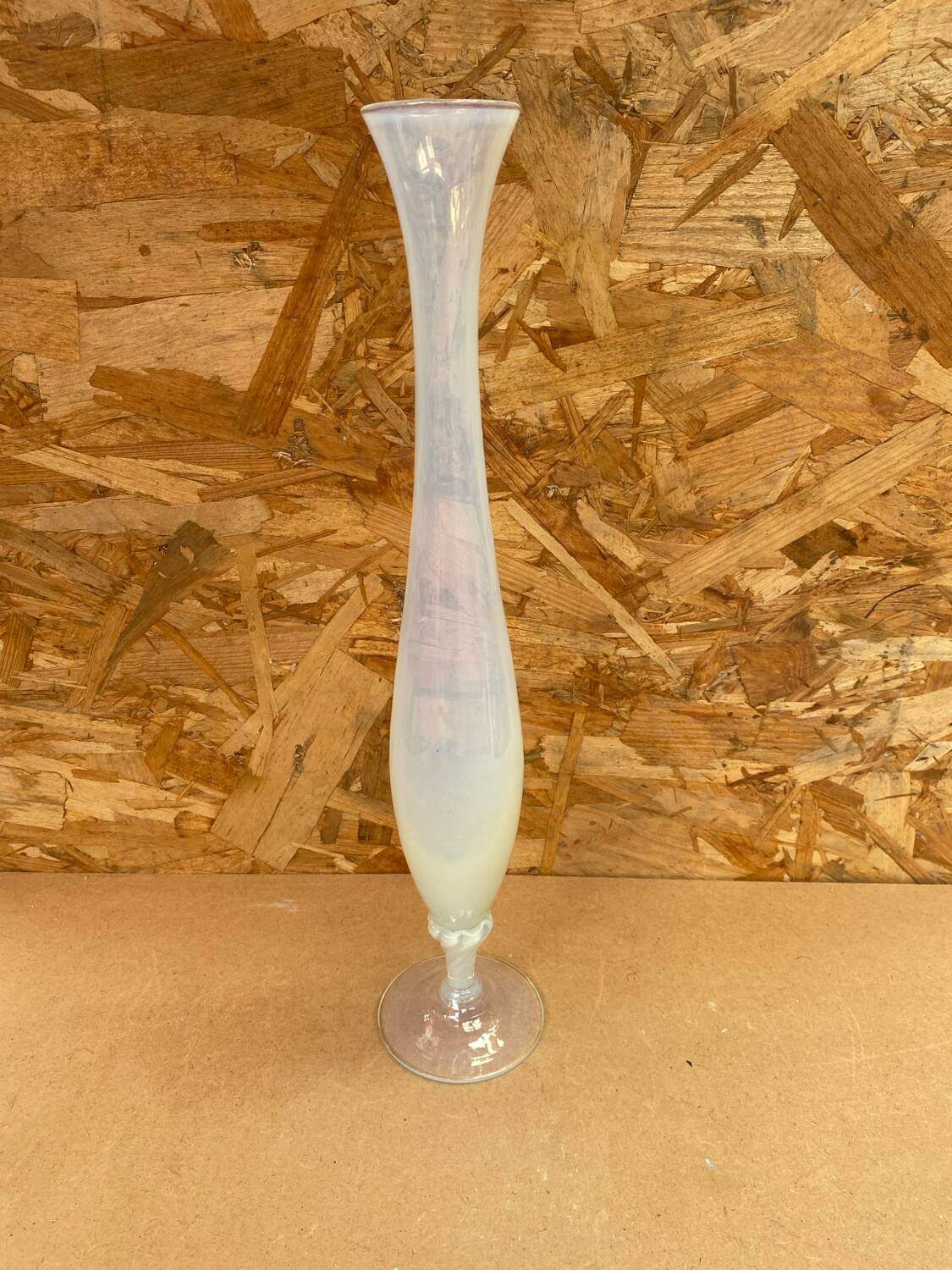 Antique White Opaline Soliflore Vase With Vintage Reflections