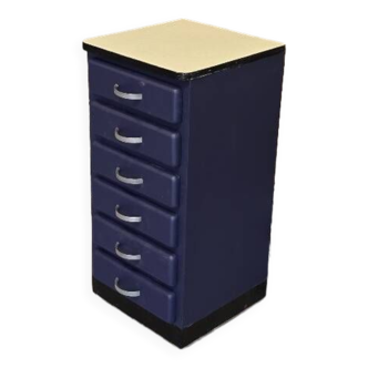 Mado chest of drawers kitchen cabinet with drawers 1960 repainted in Sèvres blue
