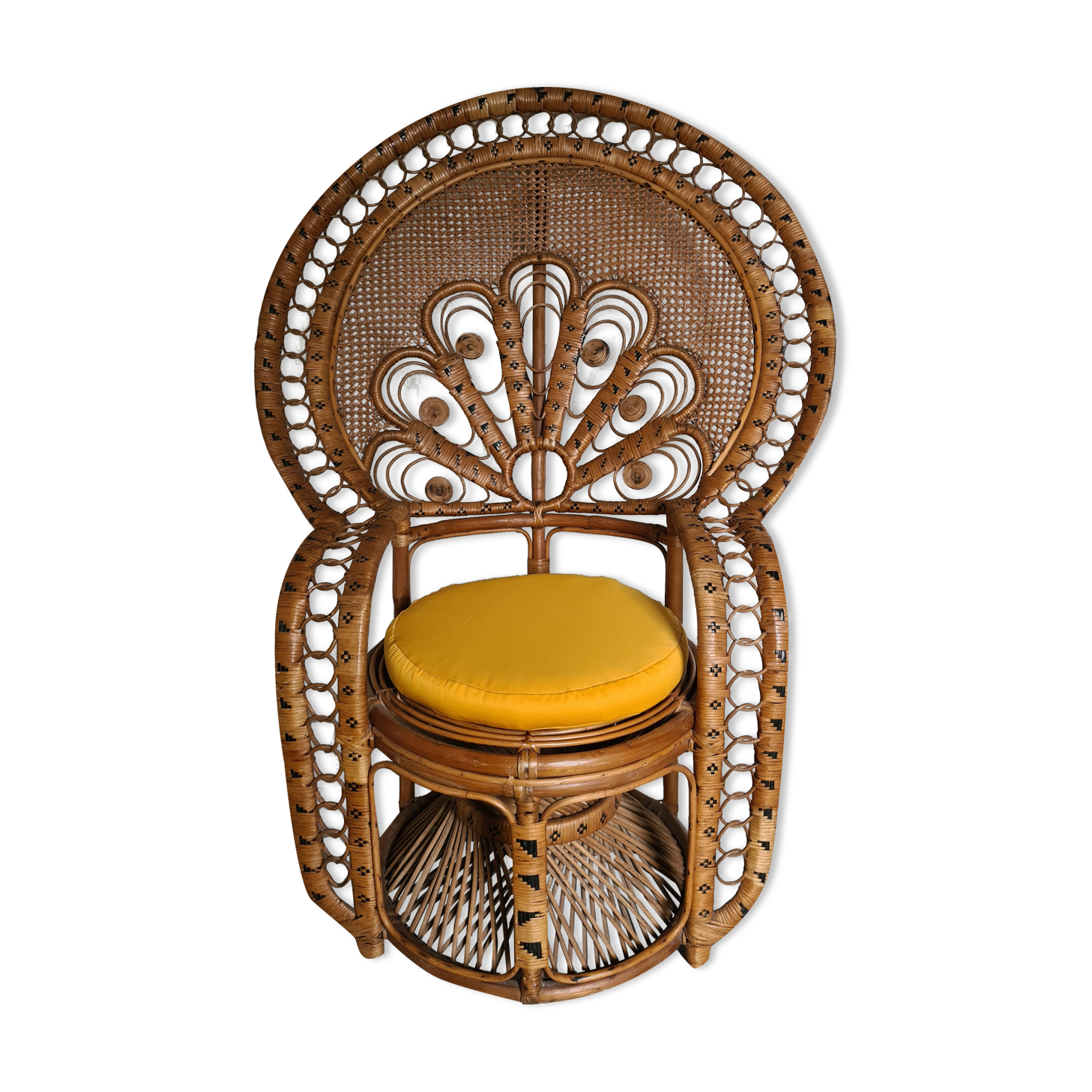 Vintage Emmanuelle armchair in rattan