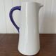 Pichet carafe en céramique blanc et bleu