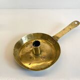 LOW HAND BRASS CANDLESTICK ANTIQUE