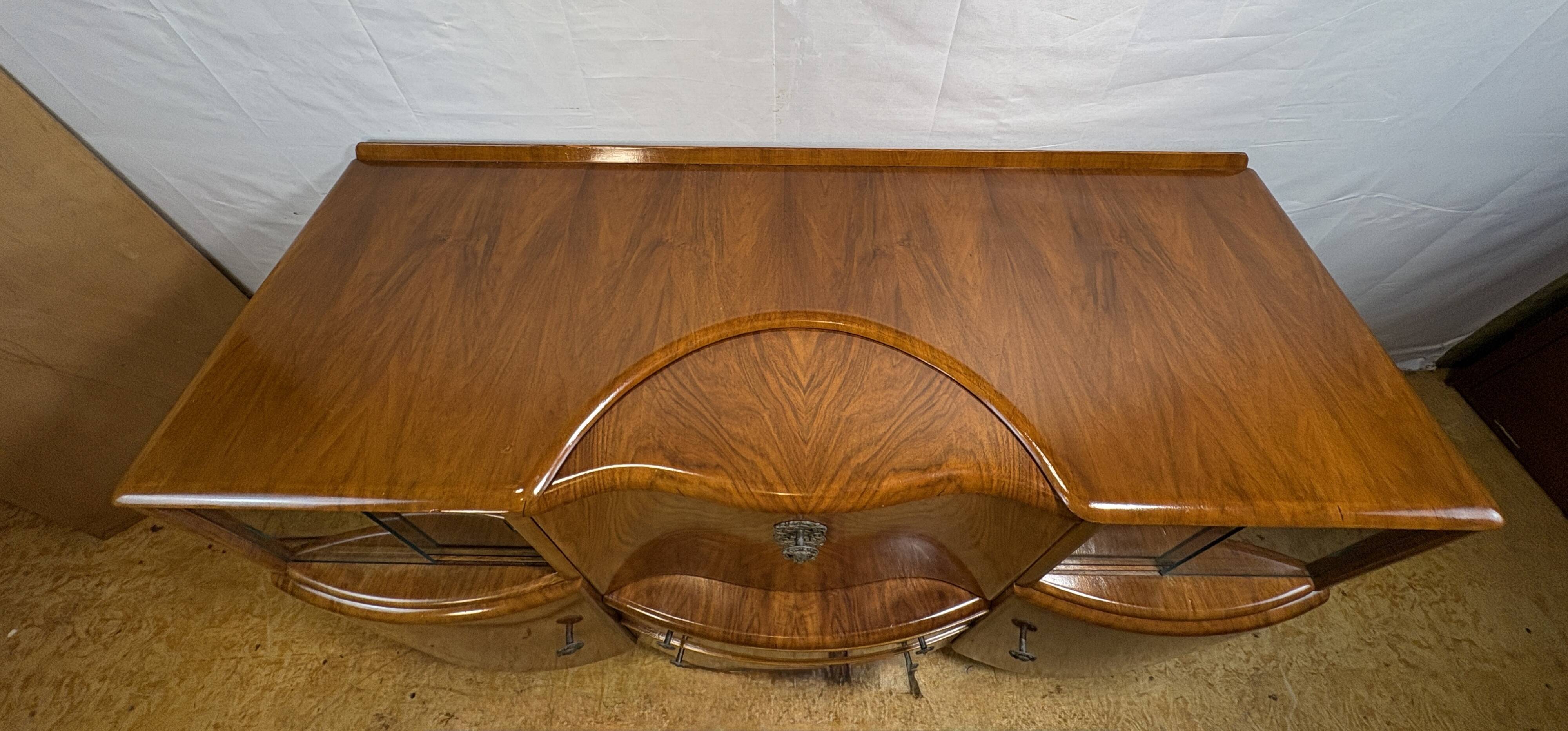 Art Deco Vintage Burr Walnut Cocktail Cabinet Sideboard Beautility1930-1940