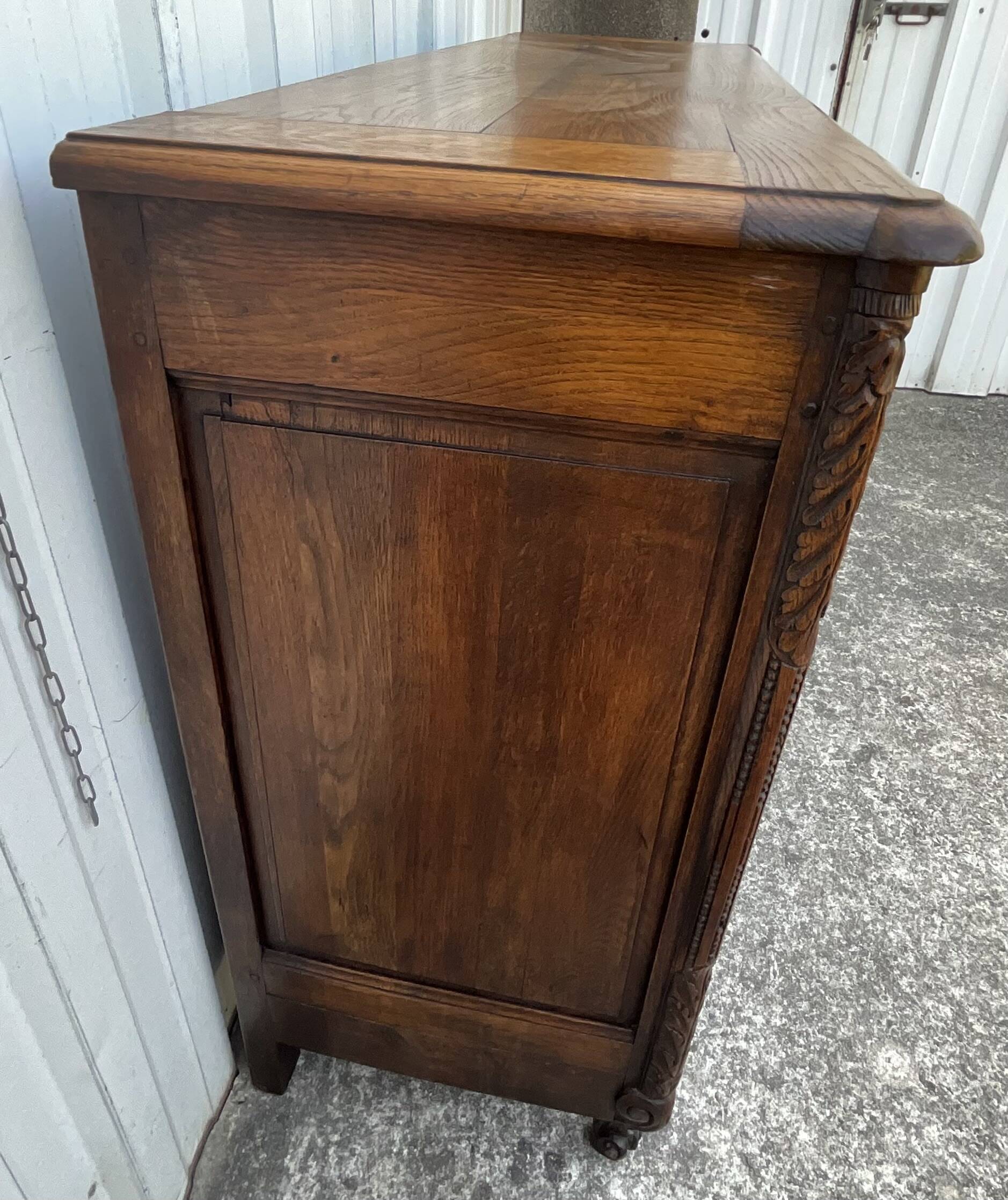 Louis XV style sideboard in solid oak, country style, 19th century