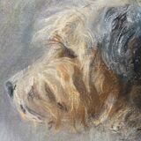 Painting pastel dog "Portrait of Cairn terrier" and frame