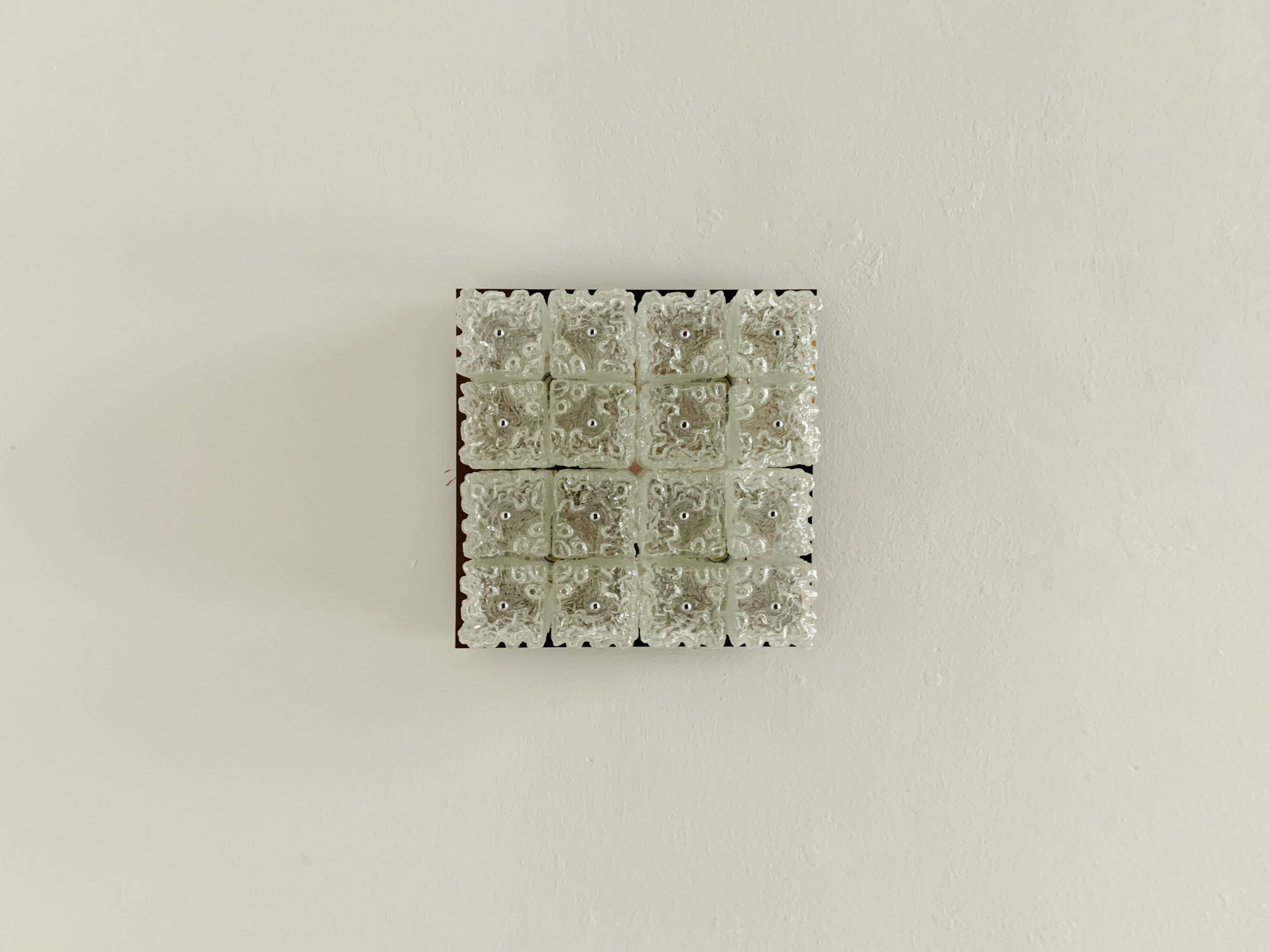 Ice Glass Flush Light by Glashütte Limburg