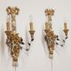 Polychrome beech wood sconces. Spain 1900