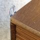 Vintage Glass Wall Shelf in Wood and Rattan, Rounded Corners