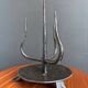 Brutalist wrought iron candlestick holder