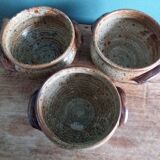 Soup bowls and cups in Puisaye stoneware by Jean-Pierre Prud'homme