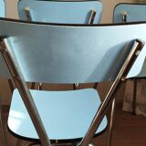 4 chaises en Formica bleues