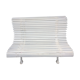 Banc de jardin ancien, pieds fonte et lattes blanches en bois