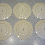 6 assiettes à dessert Lunéville thème marin