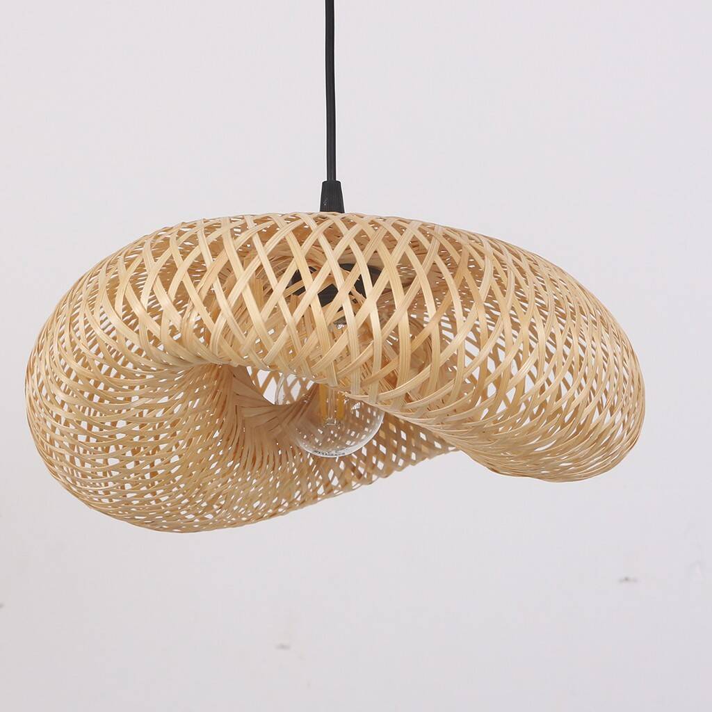 Bamboo Pendant Light, Bamboo Light Fixture, Hanging Lamp