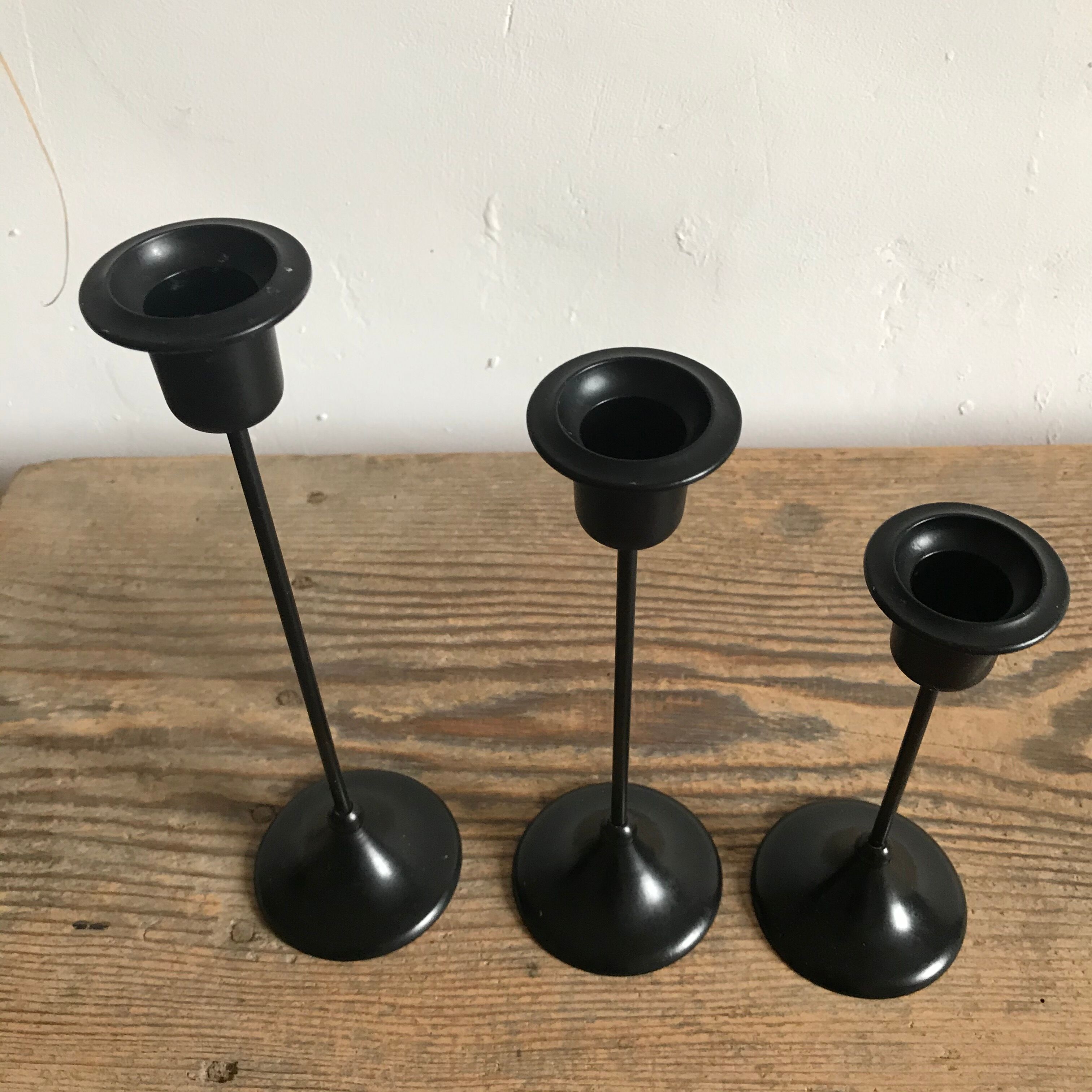 Black metal candlesticks