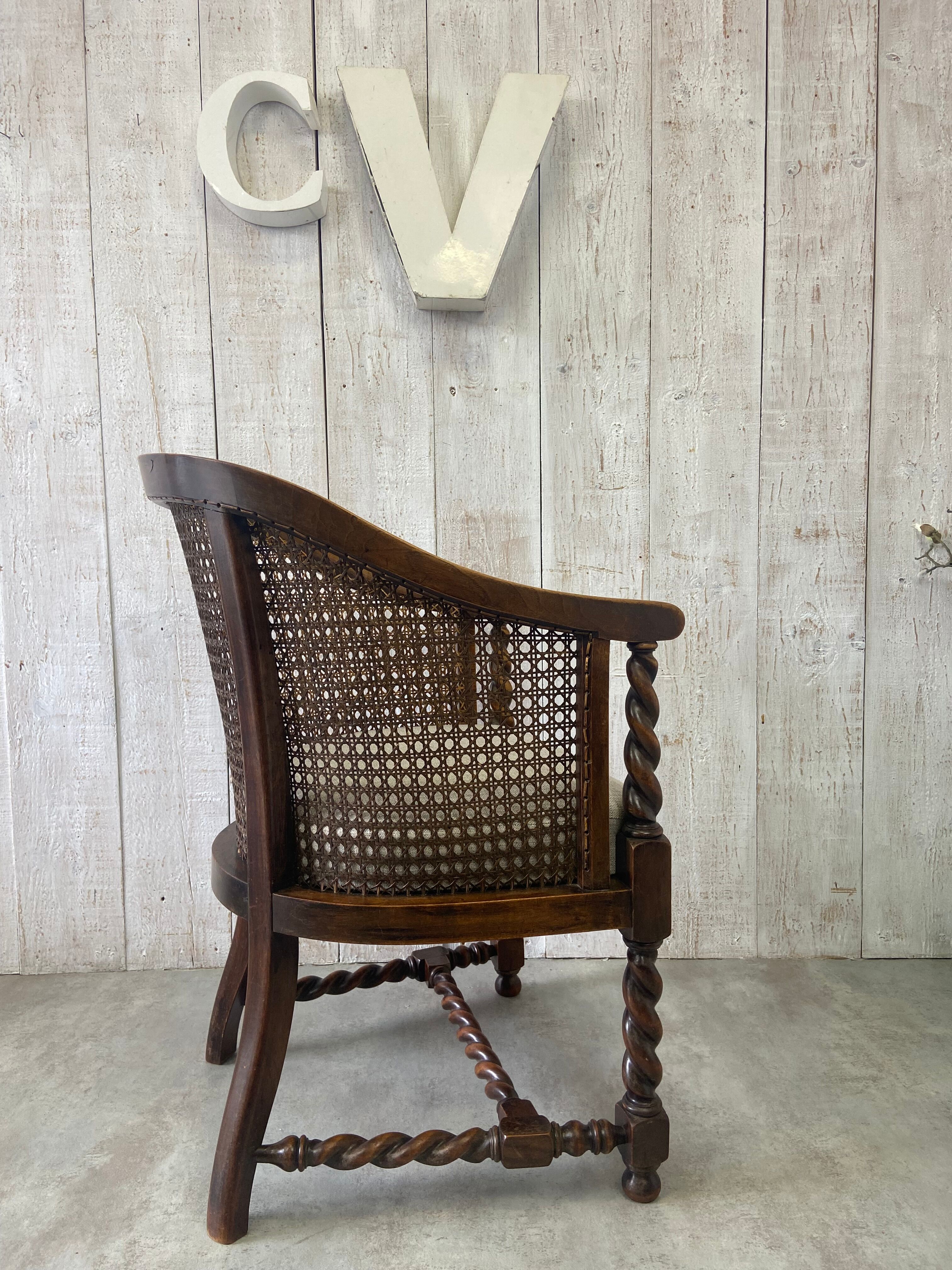 Antique chair with caning