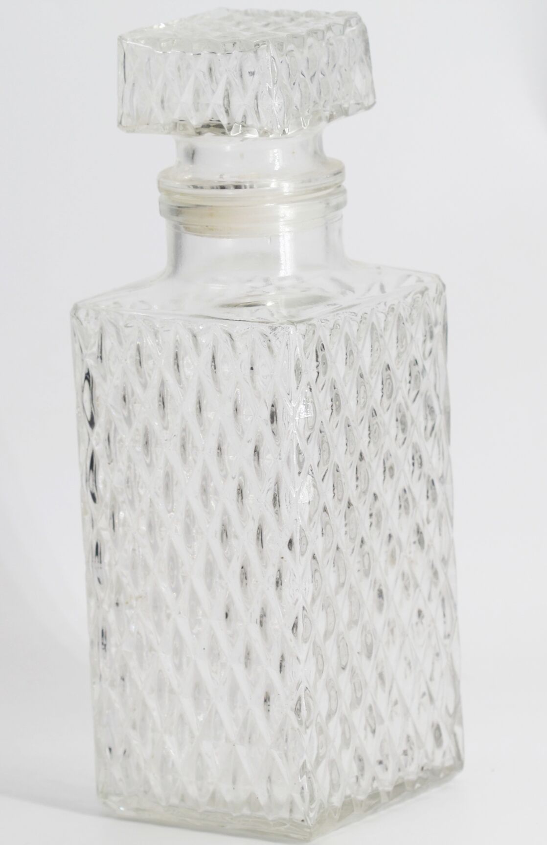 Old glass whiskey decanter