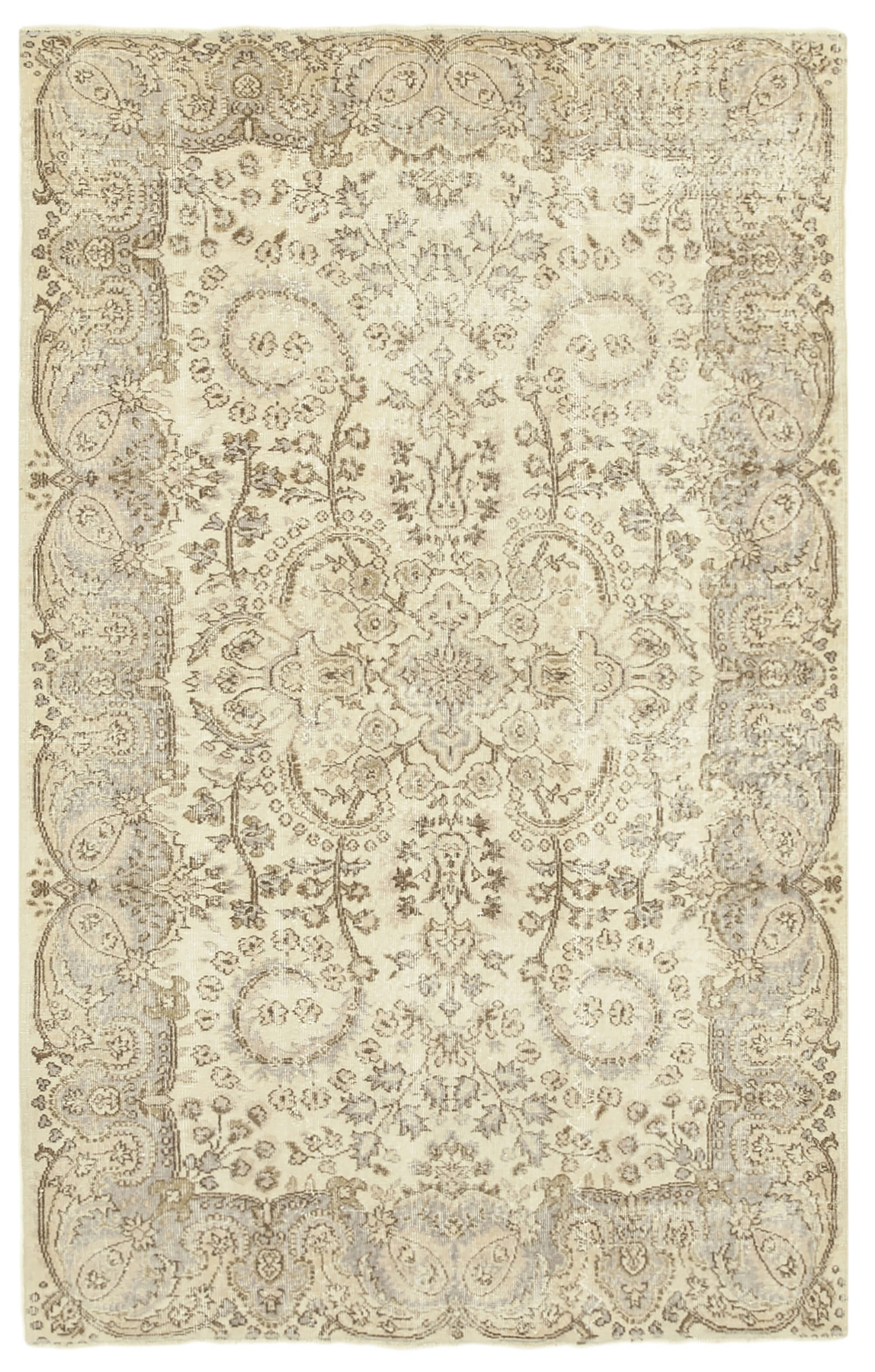 Handwoven anatolian beige rug 167 cm x 270 cm