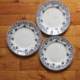3 flat ironware plates, "Jane" model, Saint Amand