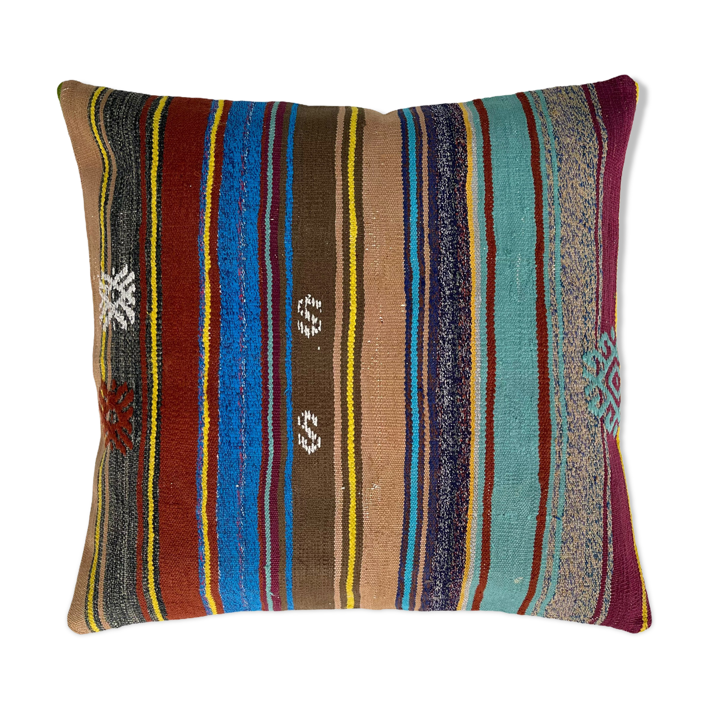 Vintage turkish kilim cushion cover 60 x 60 cm