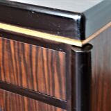Bureau Art Déco double face en ébène de macassar et bois noirci