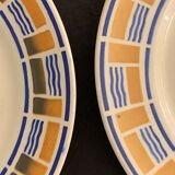 8 assiettes plates anciennes badonviller, modèle edith, 1900