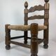 Chaise basse en bois tourné Bobbin à la manière de Charles Dudouyt, France, années 1950