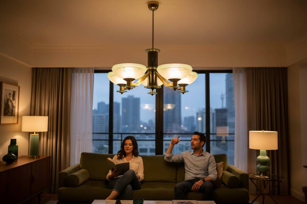 Large Art Deco Murano Glass Chandelier 1960’s