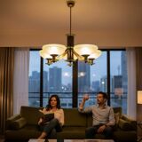 Large Art Deco Murano Glass Chandelier 1960’s