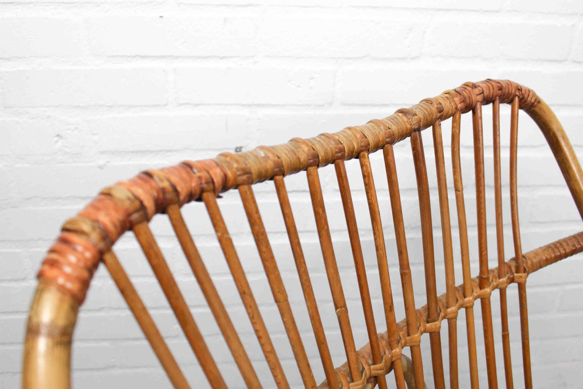 Metal and Rattan Terrace or Lounge Chair from Rohé Noordwolde, 1960s