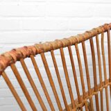 Metal and Rattan Terrace or Lounge Chair from Rohé Noordwolde, 1960s