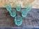 Set of 6 antique liqueur glasses moser moulded uranium glass beryl art deco