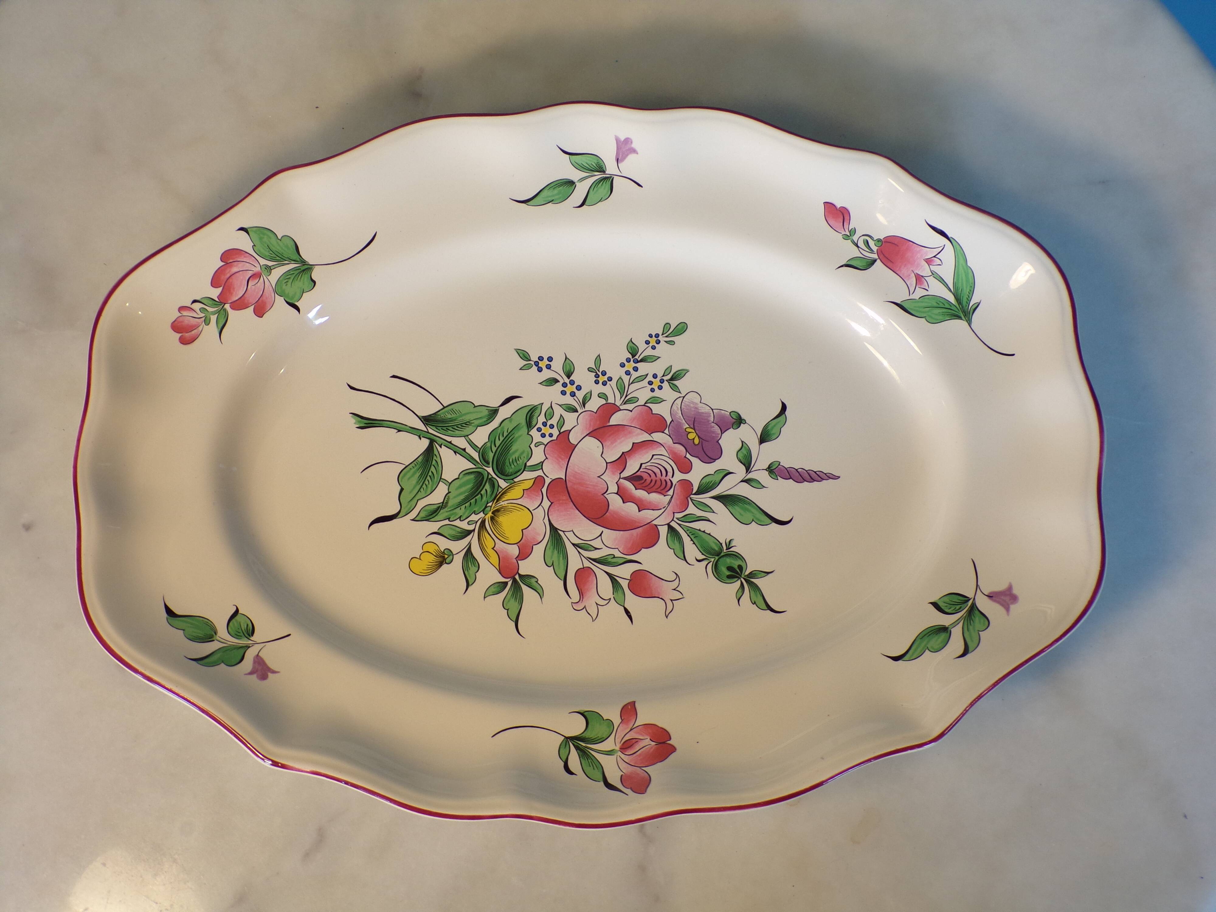 Oval plate Lunéville KG lantern 27x37cm