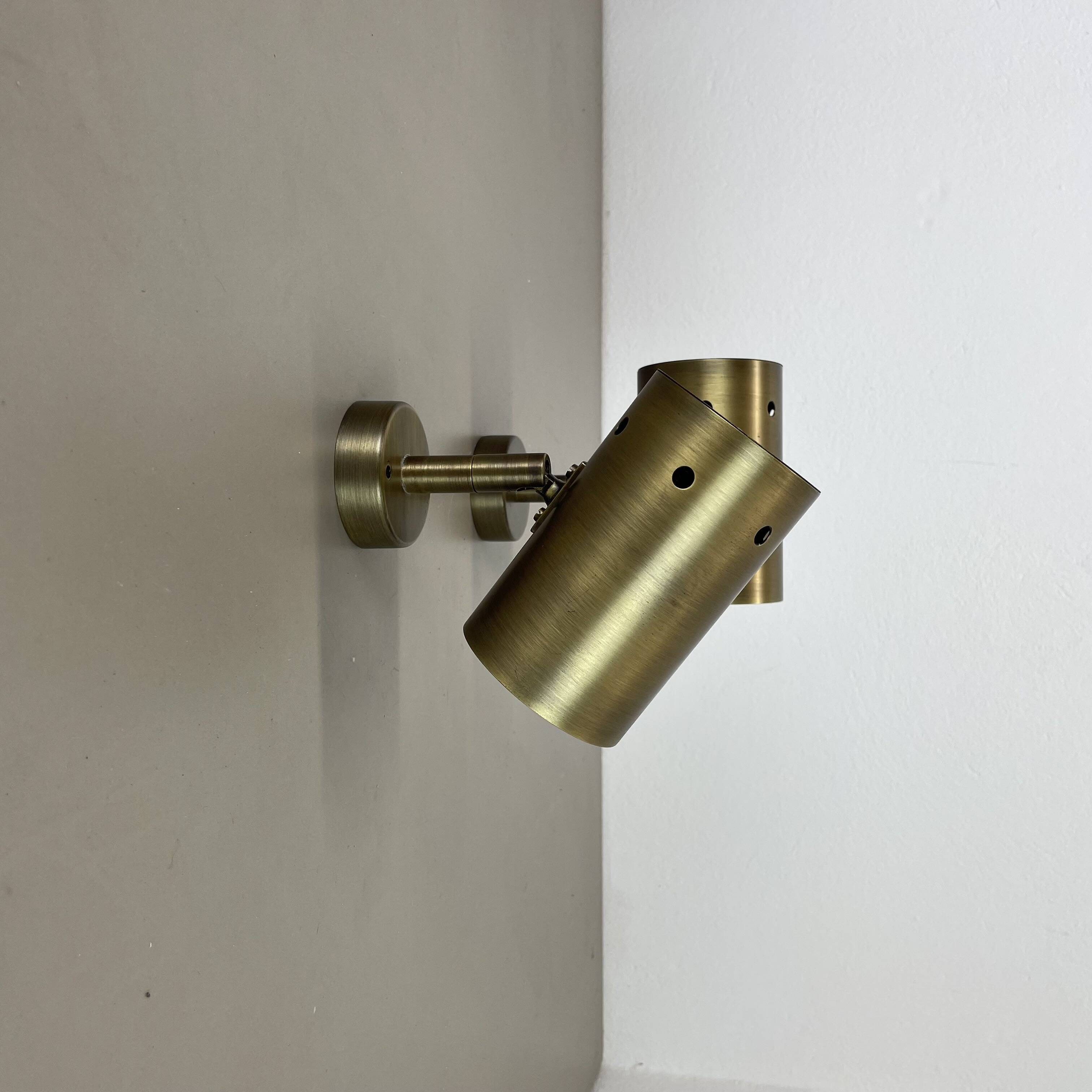 set of 2 minimalist Brass hole pattern "downlight" wall Light Spots, Italy